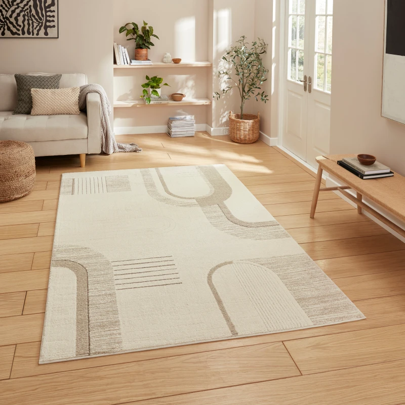 Image of SO'HOME Modern Abstract Distressed Rug beige 120X170CM;160X230CM