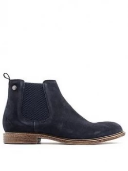 Image of Base London Flint Chelsea Boot - Navy