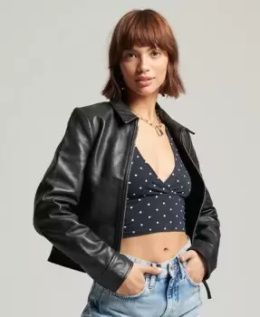 Image of Superdry Down Town Leather Jacket