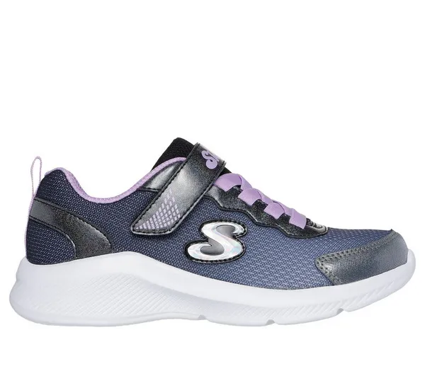 Image of Skechers Girls Sole Swifters Cutie Walk Trainers UK Size 2 (EU 35) Black Lavender SKE2369-BKLV-2