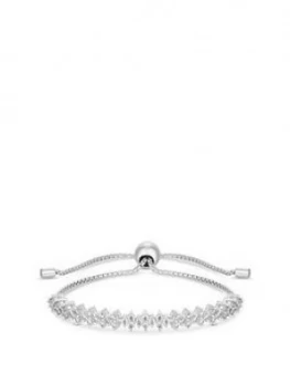 Image of Simply Silver Sterling Silver Cubic Zirconia Cluster Toggle Bracelet