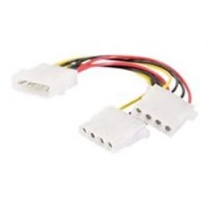 Image of C2G One 5-1/4in to Two 5-1/4in Internal Power Y-Cable 15cm