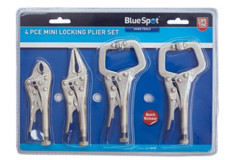 Image of BlueSpot Tools Blue Spot Tools - 4 Pce Mini Locking Plier Set