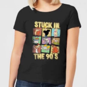 Image of Cartoon Network Stuck In The 90s Womens T-Shirt - Black - S