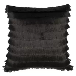 Image of Flicker Fringed Cushion Graphite / 45 x 45cm / Polyester Filled
