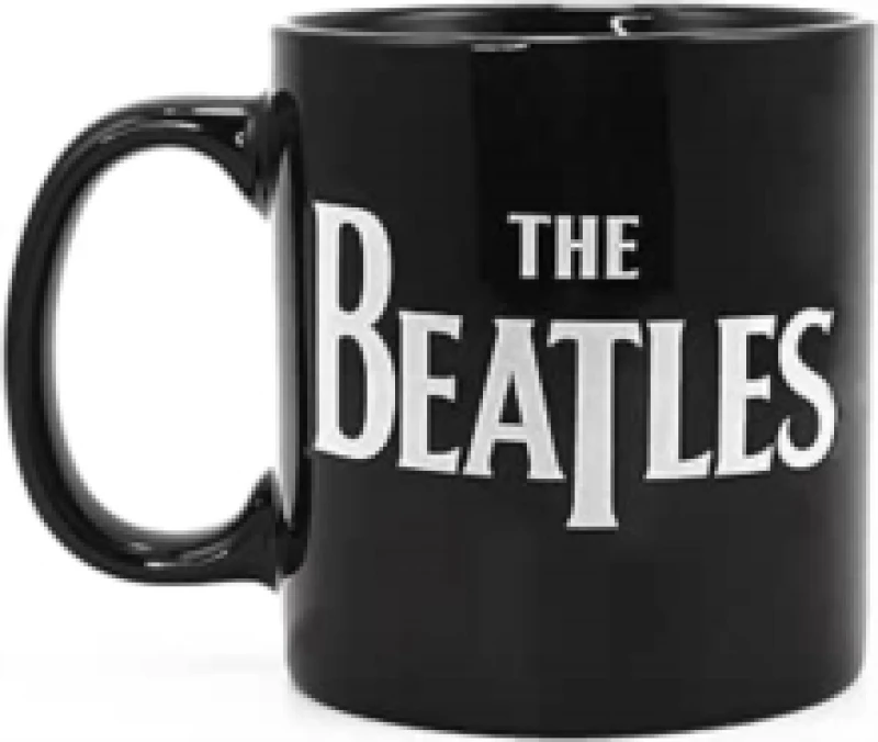 Image of Beatles Classic Drop T Band Logo Mug Black unisex