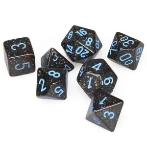 Image of Chessex Gemini Poly 7 Dice Set : Blue Star