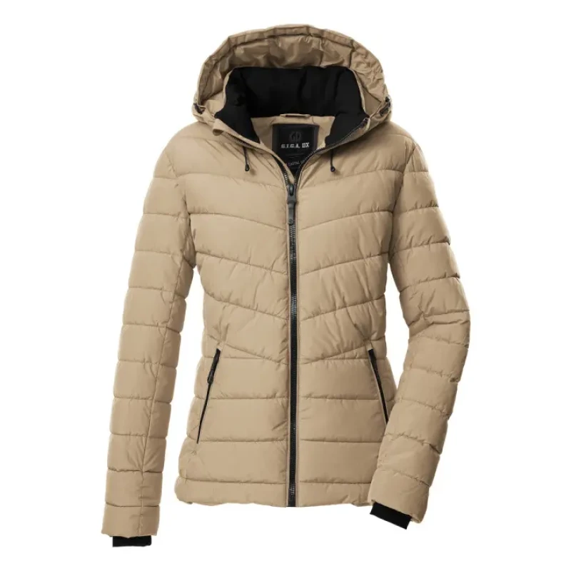 Image of Killtec Womens quilted hooded jacket Killtec GW 32 Beige Female 38