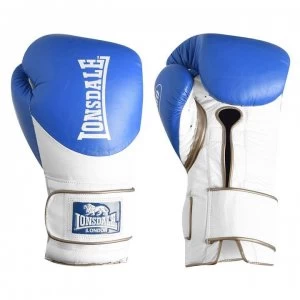 Image of Lonsdale L60 Lace Leather Fight Gloves - Blue/Gold