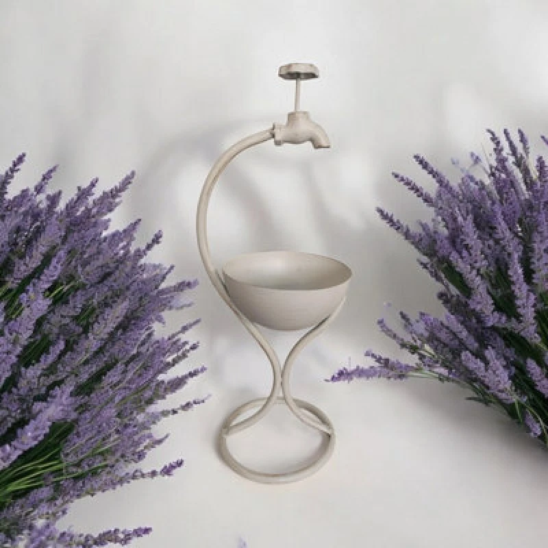 Image of MSL 57CM CREAM METAL GARDEN PLANTER