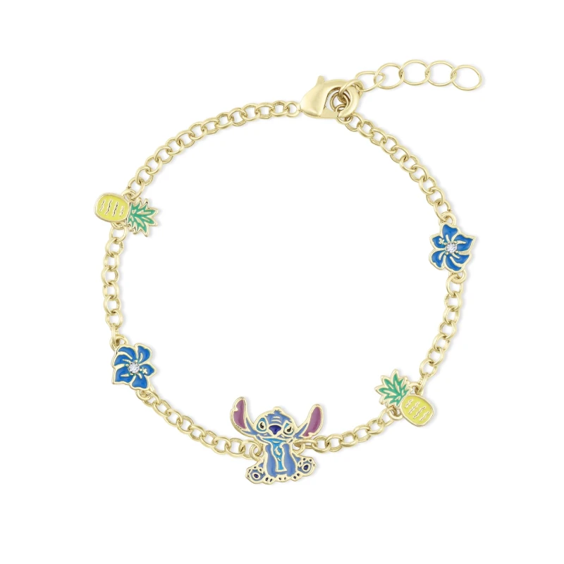 Image of Disney Gold Plated Lilo and Stitch Bracelet