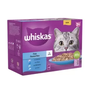 Image of Whiskas 7+ Fish Selection in Jelly Senior Cat Food 48 x 85g
