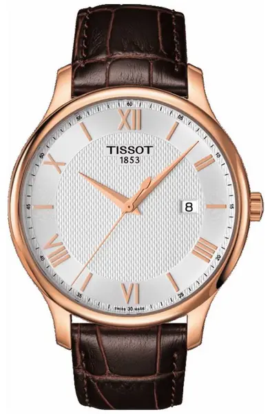 Image of Tissot T0636103603800 Mens Tradition Rose Gold Plated Watch