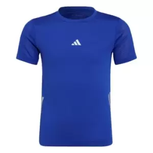 Image of adidas Running AEROREADY 3-Stripes T-Shirt Kids - Lucid Blue / Reflective Silver
