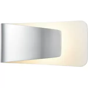 Image of Wall Light Polished Aluminium & Matt White Paint 7.5W LED Bulb Included