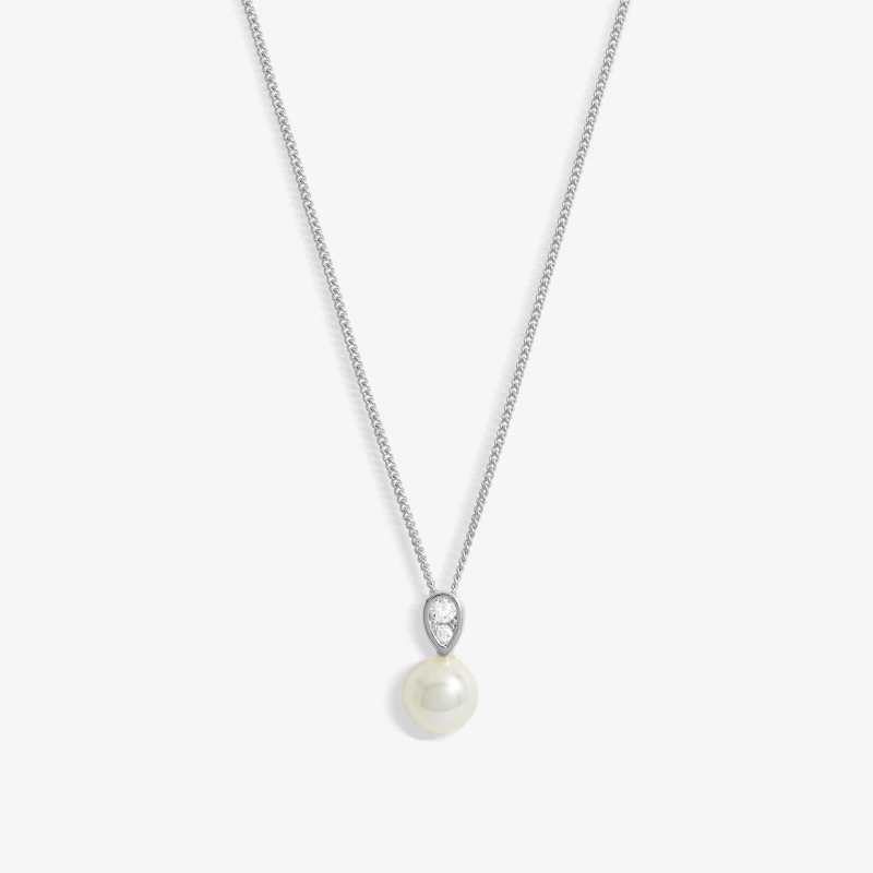 Image of Simply Silver Sterling Silver 925 CZ and Pearl Classic Pendant Jewellery Sets One Size Silver 72783511000