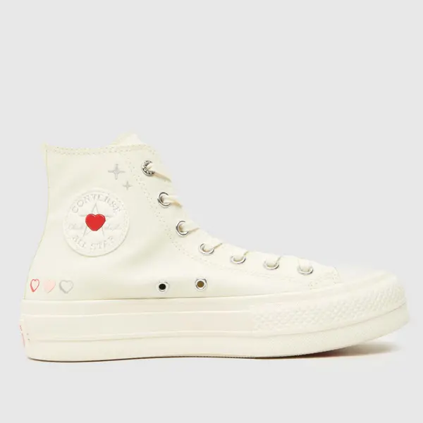 Image of Converse all star lift hi y2k heart trainers in off-white