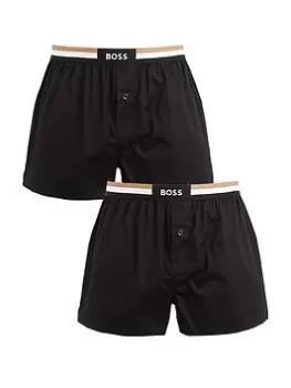 Image of BOSS Bodywear 2 Pack Woven Boxer Shorts, Black, Size XL, Men