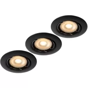 Image of Focus Modern Recessed Downlight - Ø8,1cm - LED Dim. - GU10 - 3x5W 3000K - Black - Set of 3