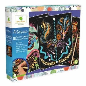 Image of SYCOMORE Artissimo Childrens Scratch Art Horses and Unicorns