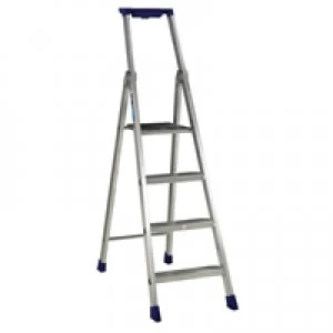 Image of Slingsby 4 Ribbed Tread Platform Step Ladder Aluminium 358754