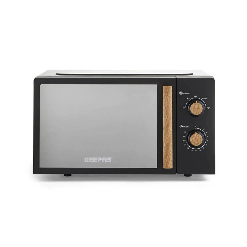 Image of Geepas 20L NORDiQ Microwave Oven 700W 5 Power Levels, Mirror Door in Black Unisex