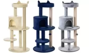 Image of Pawhut Four-Tiered Cat Tree: Blue