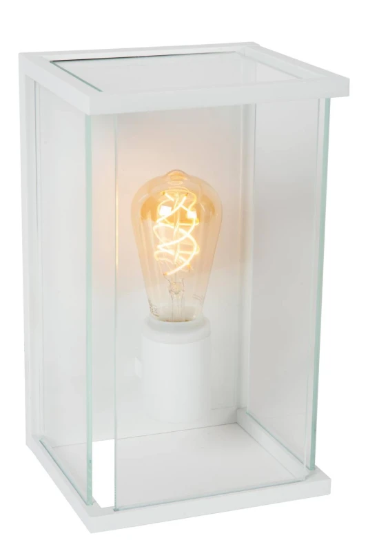 Image of Lucide Lucide Claire Half Lantern Outdoor Wall Light - White