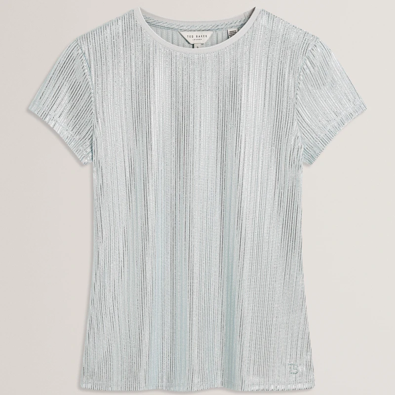 Image of Ted Baker Metallic SS Tee Lt-Blue female 6 (2X)