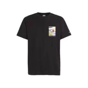 Image of Tommy Jeans Tjm Rlx Flag Crisp Tj Luxe Tee - Black