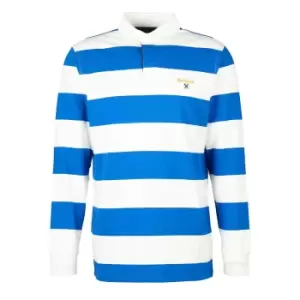 Image of Barbour Mens Hollywell Stripe Rugby Shirt Whisper White XXL