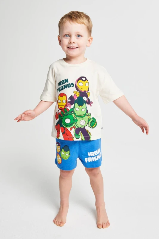 Image of Brand Threads Iron Man & His Awesome Friends Pyjama Set Size: 2-3 Years Multicolor Unisex 2-3 Years