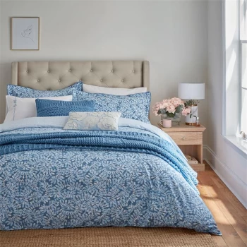 Image of Katie Piper Be Still Foliage Duvet Cover Set - Blue