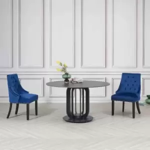 Image of Mmilo Set Of 2 Nicholas Velvet Blue Dining Chair