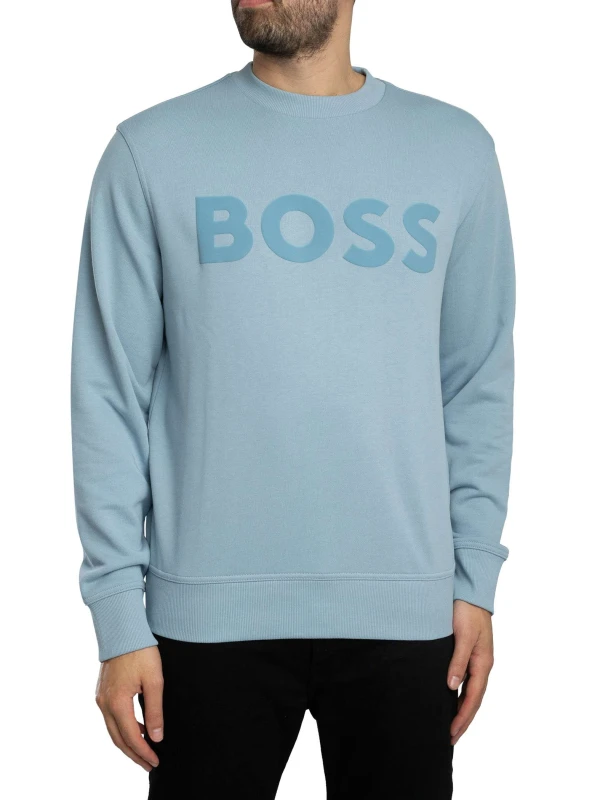 Image of Boss We Basic Crew Sweatshirt Light/Pastel Blue S