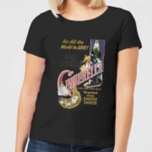 Image of Disney Princess Cinderella Retro Poster Womens T-Shirt - Black - XXL
