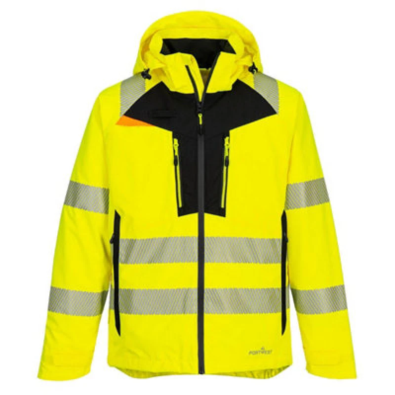 Image of Portwest DX4 Hi Vis Rain Jacket DX462YERS Colour: Yellow