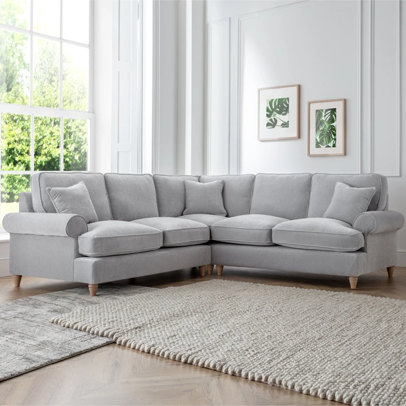 Image of The Great Sofa Company Ezra 2 Corner 2 Manhattan Ice in Light Grey Light Grey Unisex