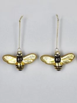 Image of Sass & Belle Set Of 2 Glass Bee Christmas Tree Decorations