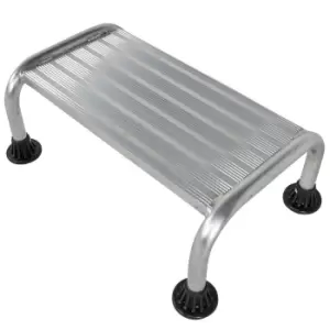 Image of 220mm Large Frame Stable Steps Sturdy Aluminium 500mm Wide 1 Tread Step Ladder
