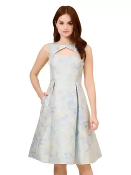 Image of Floral Jacquard Cutout Dress