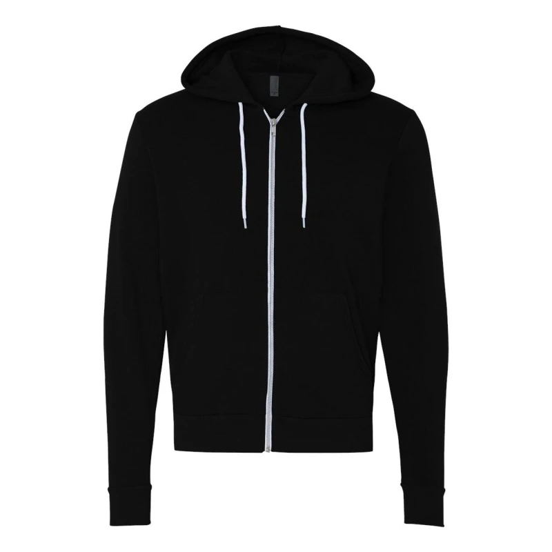 Image of Bella + Canvas Mens Full Zip Hoodie in True Black Size: XS True Black Male XS
