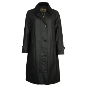 Image of Barbour Womens Nancy Wax Jacket Black/Cognac Tartan 12