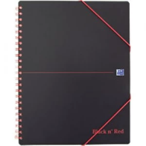 Image of OXFORD Black n' Red A4+ Wirebound Poly Cover Meeting Book Ruled 160 Pages