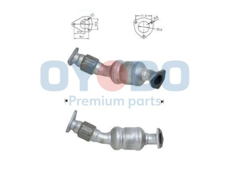 Image of Oyodo 20N0017-OYO Catalytic Converter with mounting parts Catalyst Converter (429)