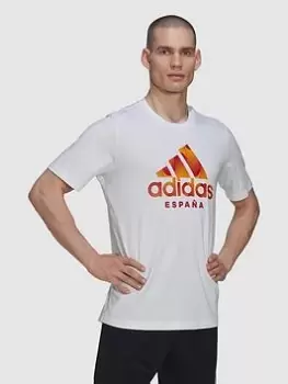 Image of adidas Spain 22/23 Dna Tee, White, Size S, Men