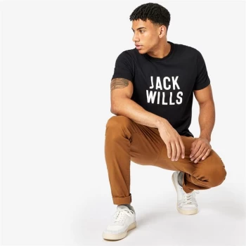 Image of Jack Wills Waybridge Graphic Logo T-Shirt - Black