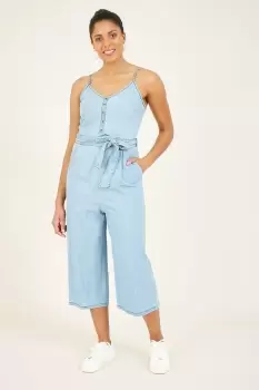 Image of Denim Light Wash 'Tianna' Jumpsuit