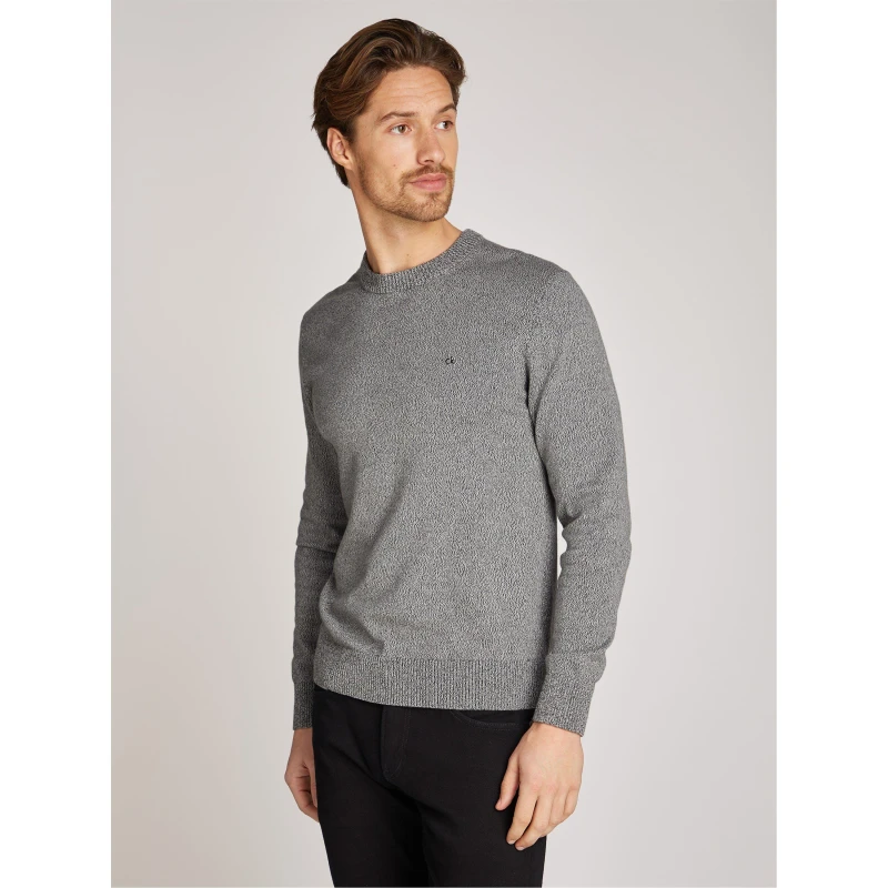 Image of Calvin Klein MOULINE CN SWEATER Jumpers S Black 33281803350