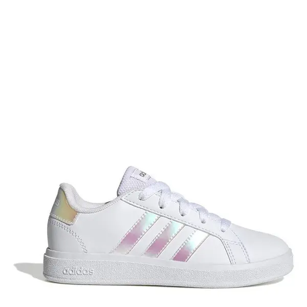 Image of adidas Girls Grand Court Trainers - White 3